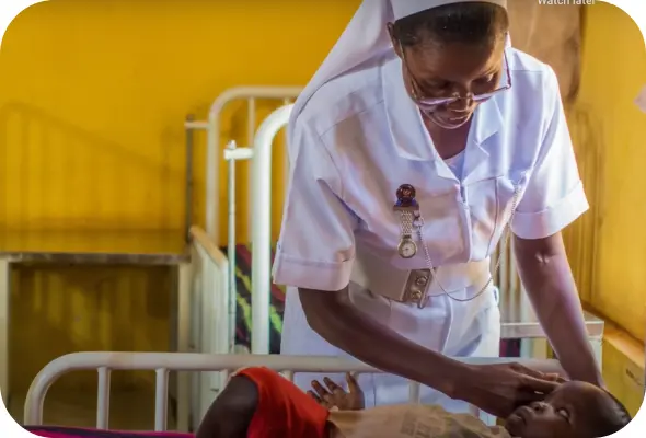 Nurse helping patient